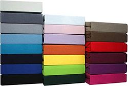 SUMG Colourful Jersey Fitted Sheet Made from Skin-friendly 100% Cotton (Purple/Plum 120 x 200 cm)