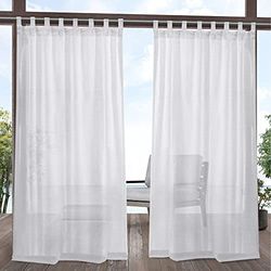 Exclusive Home Curtains Miami Velcro Tab Top Panel Pair, White, 54x96, 2 Piece