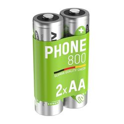 Ansmann 5030902 - MaxE, pilha poderosa previamente carregada, DECT, auto-descarga reduzida (800 mAh, Mignon AA, 2 unidades)
