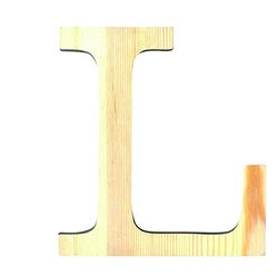 Artemio 11,5 cm houten letter L in hoofdletters, beige