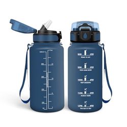 HoneyHolly Drinkfles 500 ml, BPA-vrij en lekvrij, drinkfles met rietje, herbruikbare drinkfles voor de basisschool, motiverende drinkfles voor school, fitnessstudio, kantoor, hardlopen