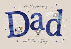 Vaderdagkaart, voor My Amazing Superstar Dad - 9 x 6 inch - Piccadilly Greetings