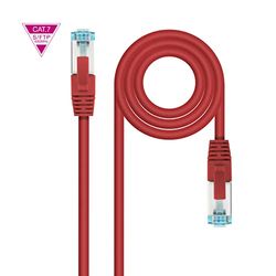 Blendend Cable de red Cat.7 LSZH S/FTP PIMF AWG26 rojo 50 cm, ideal para conexiones rápidas y seguras en redes domésticas y empresariales.