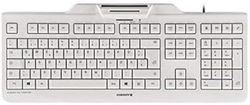 CHERRY KC 1000 SC, US Layout, QWERTY Keyboard, Wired Security Keyboard with Integrated Chip Card Terminal, Blue Angel, Grey/White
