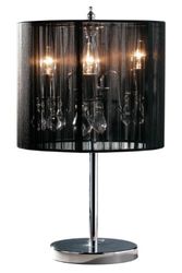 Premier Housewares Lampe de table effet chandelier sous abat-jour Noir