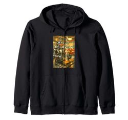 Robot Making Pancakes Artwork Zip Hoodie