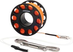 Cressi Fingerspole med SS Bolt Snap Black - Teknisk fingerspole med SS Bolt Snap Black - Teknisk fingerspole komplett med dyklinje och snäppkrok, svart, 30 m, unisex