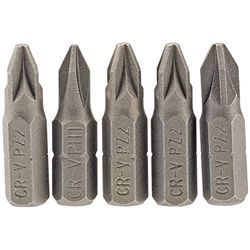 Draper 64015 No.2 1/4" Hex PZ Type Insert Bit 25mm Long (5 Piece)