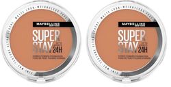 Maybelline Powder Foundation, Long-lasting 24H Wear, Medium to Full Coverage, Transfer, Water & Sweat Resistant, SuperStay 24H Hybrid Powder Foundation, 60 (Pack of 2)