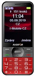 ALIGATOR Senioren grote toetsen mobiele telefoon AZA900R met 3,2" kleurendisplay, SOS-knop en GPS lokalisatie, kleur rood