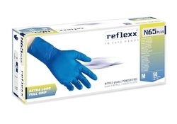 Reflexx N65 Plus Nitril handschoenen blauw Full Grip - extra lang 29 cm (M)