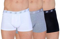 CR7 CRISTIANO RONALDO - Heren - 3-Pack Trunk Boxershorts - Zwart, Grijs, Wit, L