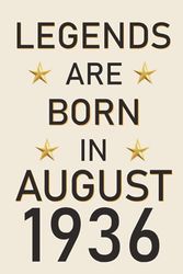 Legends are Born in August 1936: Perfect 87th Birthday for Men & Women Turning 87 Years Old | personalized gift for Him, Husband, Boyfriend, Grandpa, ... Friend Gifts for Mens, Funny card alternative