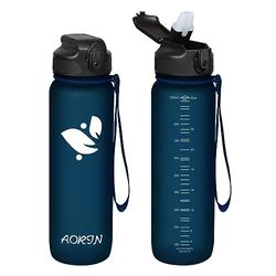 AORIN Botella Agua con Pajita, 750ml/1L/1.5L Botella para Niños sin BPA, Tritan Botella Deportiva Sin BPA & Prueba de Fugas