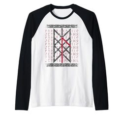 Nordic Mythology Viking: Runic Alphabets Laguz Camiseta Manga Raglan