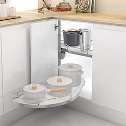 Menage Confort Corner Tray, White Melamine, Ancho puerta 450 mm