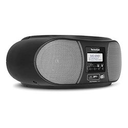 TechniSat DIGITRADIO 1990 - stéréo Boombox avec Radio Dab + / FM et Lecteur CD (Streaming Audio Bluetooth, Connexion Casque, USB, entrée AUX, Fonction de Charge, Horloge, 2 x 1,5 W) Noir