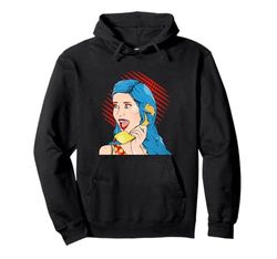 Mujer retro usando teléfono de esfera vintage Sudadera con Capucha