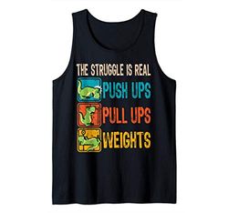 The Struggle Is Real Funny T-Rex Gym, Work Out, Fitness Gift Canotta