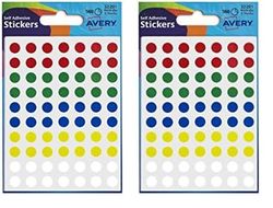 Avery 32-582 Packet of Dot Stickers (8 mm Dia, 560 Labels) - Assorted Colours