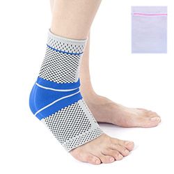 360 RELIEF Ankle Support Brace - for Plantar Fasciitis | Pain Relief, Sports Injury Recovery, Suitable for Right and Left Ankle | Gel Cushions on Both Sides, Grey, X-Large, Mesh Laundry Bag