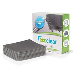 EcoClear Spugna di pulizia per superfici in acciaio inox lucido, 10 pezzi, Detergente professionale e accurato per acciaio inox, Pulizia antibatterica per pentole, Riutilizzabile
