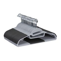 Amazon Basics Cintres en plastique enduit de caoutchouc, 50 pièces, gris