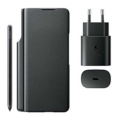 SAMSUNG Galaxy Z Fold3 5G Flip Cover Case, Charger, Pen - Black