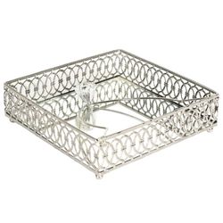 HOME DECO FACTORY, KA0281, Bandeja de Metal Plateado para decoración y Almacenamiento, Ideal para el baño o la Cocina, Practical and Elegante, Dimensions, Silver Color, Standard Size