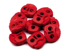 cyclingcolors 10x Terminale Fermacorda 20x20mm Abbigliamento Rotondi plastico Stop cordone Chiusura Regolabile Cordino Elastico Scarpe Zaini Tenda Campeggio, Rosso