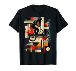 Artsy BMX Rider en Arte Abstracto BMX Ciclismo Camiseta