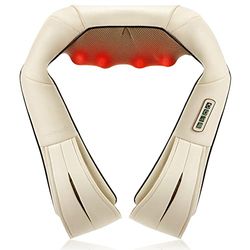 Nekteck Shiatsu diep knedend rugmassage, auto/bureaustoel massager, nek, schouder, rug, taille massager - Beige