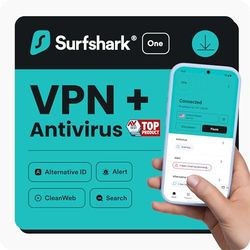 Surfshark One | Cybersecurity, VPN, Antivirus, Alert, Alternative ID, CleanWeb, Search | Windows/Mac/Linux/Androis/iOS | One | 6 Meses | Código de activación enviado por email