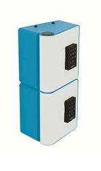 Welock Oplaadstation met 2 vakken, blauw RAL 5012 sloten met code zwart