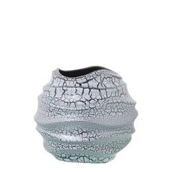 Alexandra House Living Vase Grey Silver Ceramic Craquelure 26 x 27 x 25 cm