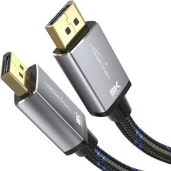 KabelDirekt – 8K/60Hz DisplayPort-kabel 1.4 – 3m – Met volledig metalen connectoren voor gaming-pc's / -laptops, 4K / 8K-gamingmonitors met hoge resolutie en ultrasnelle 144Hz / 165Hz / 240Hz, zwart