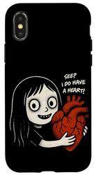 See, I Do Have A Heart Creepy Cute Girl With Heart Custodia per iPhone X/XS