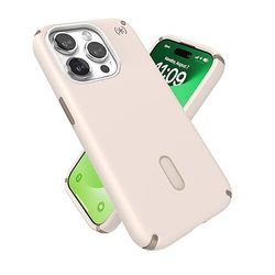 Speck iPhone 15 Pro-hoesje - ClickLock antislip interlock, gebouwd voor MagSafe, valbescherming - krasbestendig, zacht aanvoelend 6,1 inch telefoonhoesje - Presidio2 Pro Bleached Bone/Heirloom