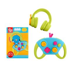Fisher-Price Conjunto de Regalo Pequeño Fan de los Videojuegos Juguete para bebés recién Nacidos con sonajero, mordedor y Elementos Que crujen al arrugarlos, para bebés a Partir de 3 Meses, HYR57