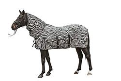 Marengos HKM 550683 Couverture Anti-Mouches avec Tour de Cou Motif zèbre Taille 105 cm
