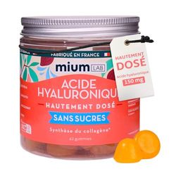 Mium Lab - Acide Hyaluronique Vit C - Anti-Âge Anti-Rides Collagène Hautement Dosé et Absorbé - Peau Articulations Cheveux - Hydratation profonde Élasticité de la Peau - 21 jours - Fabriqué en France