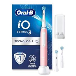 Oral-B iO 3N Cepillo de Dientes Eléctrico Rosa + 3 Cabezales De Recambio Blancos Oral-B iO Ultimate Clean