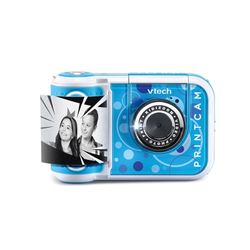 VTech - KidiZoom Print Cam Blue, barnkamera med omedelbar utskrift, foto, selfie, video, färgskärm, filter och Rigolos-effekter, present till barn från 5 år - innehåll på svenska