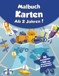 Malbuch für Kinder - Karten (ab 2 Jahren): 50 Ausmalbilder + 500 zum Herunterladen & Ausdrucken!