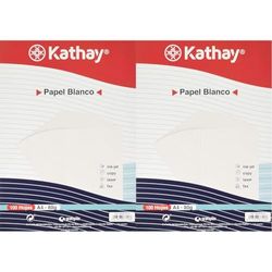 Kathay 86600070. Paquete de Hojas de Papel Blanco, A4, 80g, Apto para Impresoras, Ink-jet, Copy, Laser y Fax,100 Unidad (Paquete de 2)