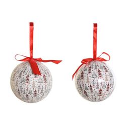 BOLA DECORACION SET 14 PVC 25X25X16 ARBOLES BLANCO