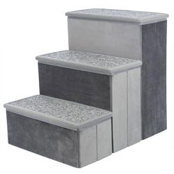 Scala con vano portaoggetti, 34 x 45 x 50 cm, colore: grigio