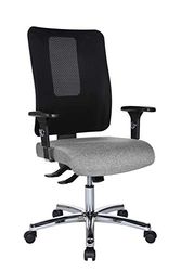 Topstar Open X (N) - Silla giratoria de Oficina, Funda de Tela, tamaño único, Color Cromado, Forro de Material plástico Funda de Malla, Gris y Negro., Talla única
