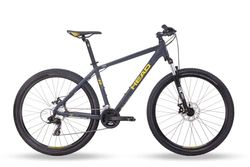 HEAD Troy I, Mountain Bike Uomo, Grigio Opaco/Giallo, 46 Centimetri