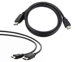 Watio Wave DisplayPort-kabel - 1,8 m, converteert DisplayPort naar HDMI, ondersteunt 4K bij 30 Hz, ideaal voor hoogwaardige verbindingen.